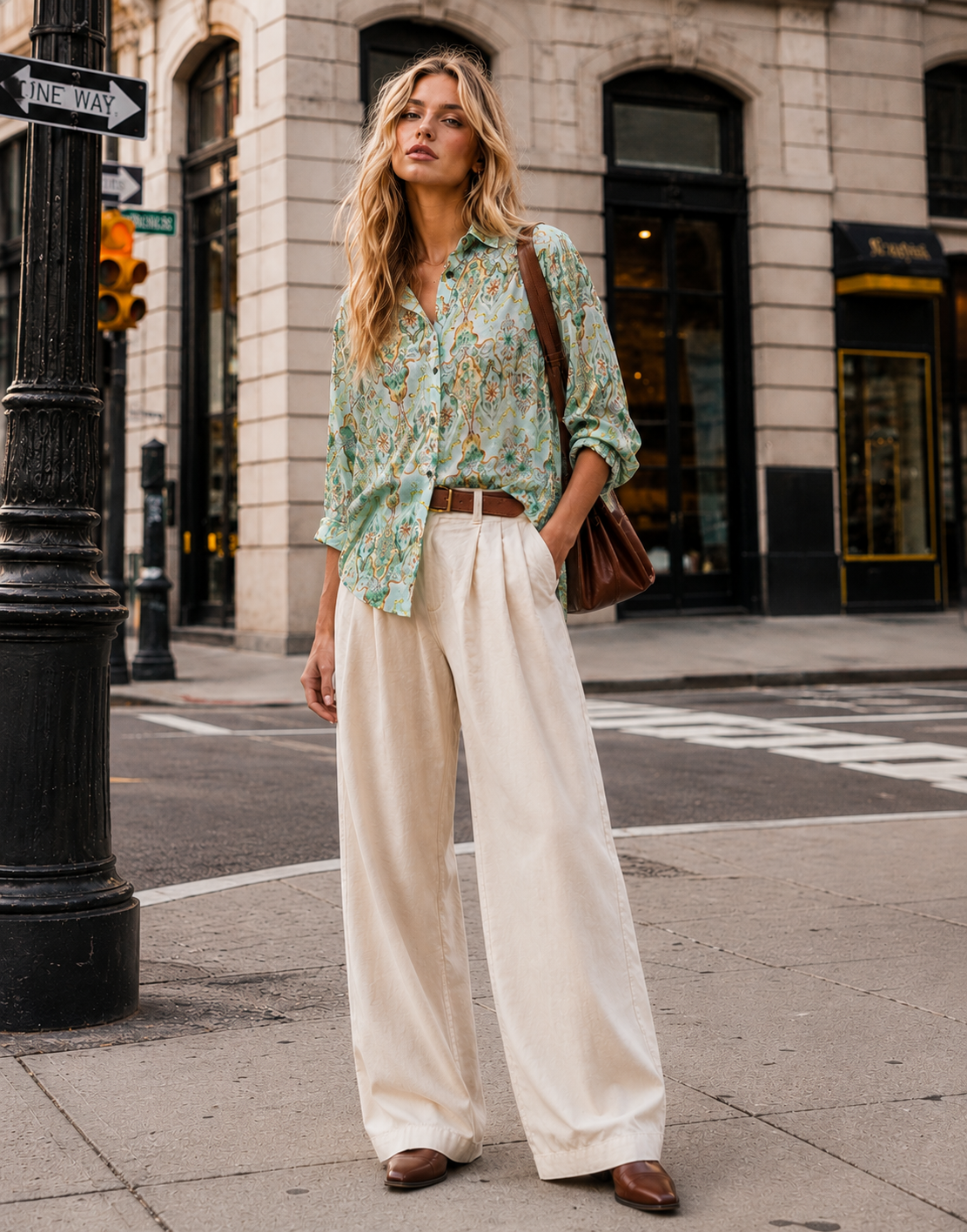 Paisley Printed Button-Down Shirt - Green