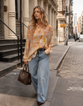 Floral Button-Down Tunic Top - Multi