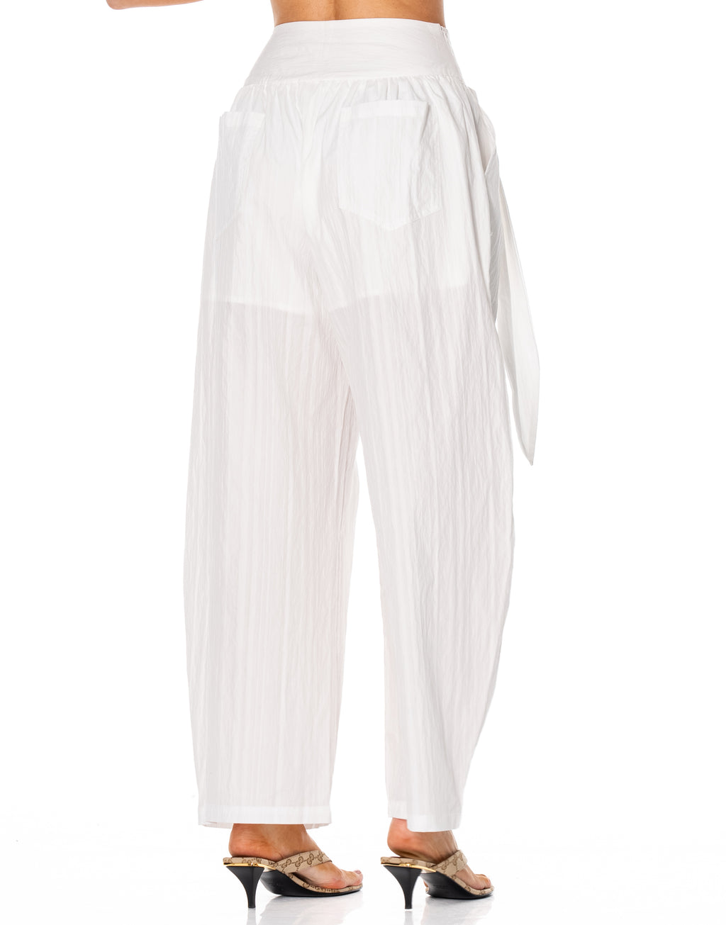 Wide-Leg Balloon Pant - White