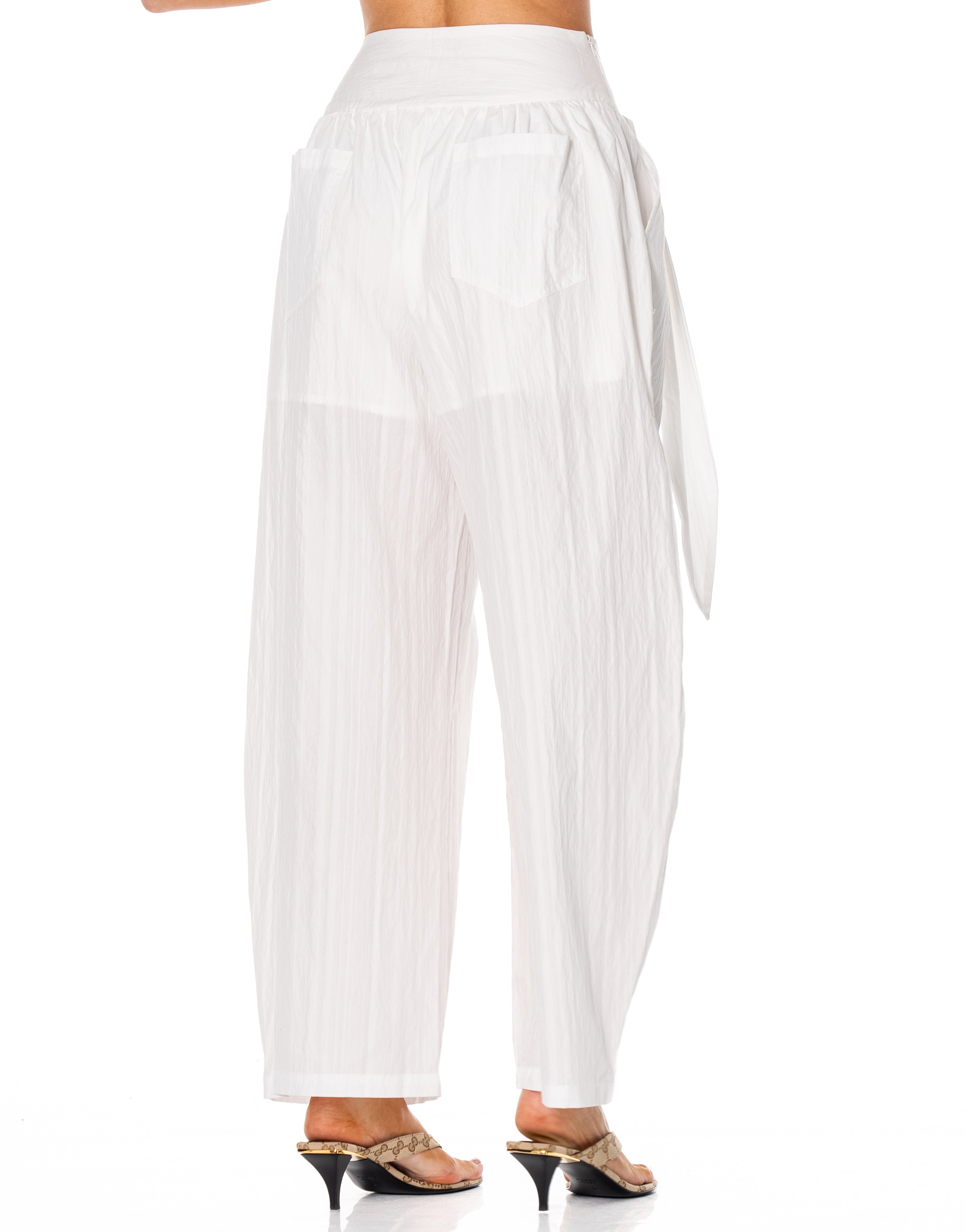 Wide-Leg Balloon Pant - White