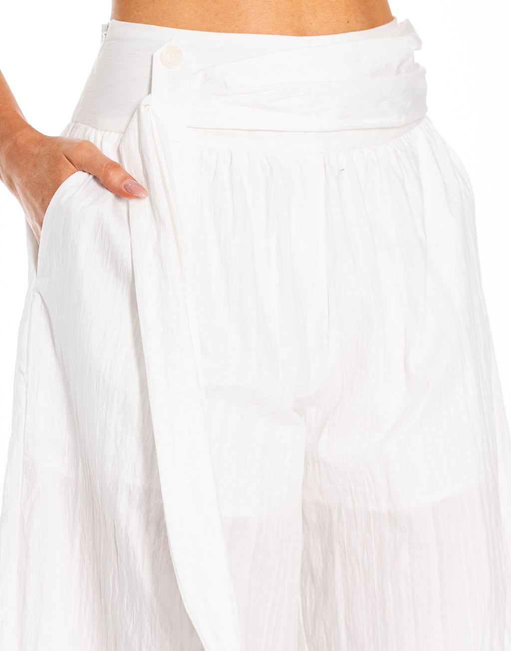 Wide-Leg Balloon Pant - White