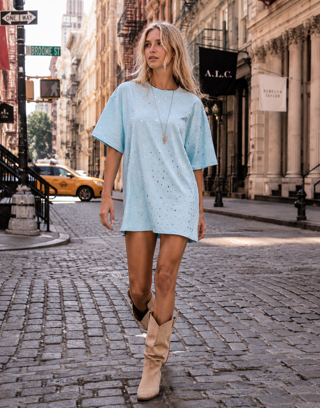 Pink Mini T-Shirt Dress - Mint