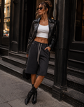 Graphic Sweat Culotte - D.Grey