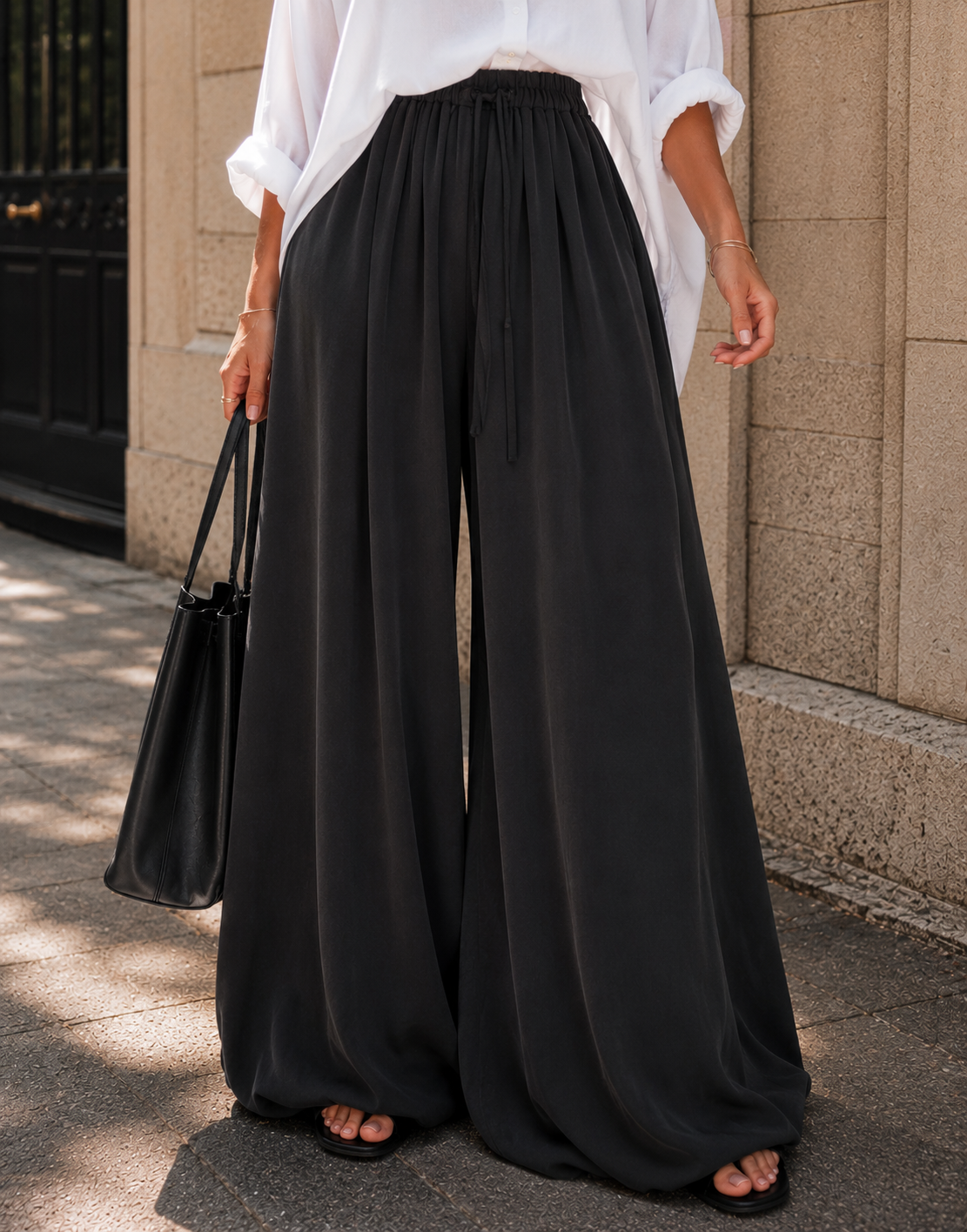 Flowy Wide-Leg Pant - Black