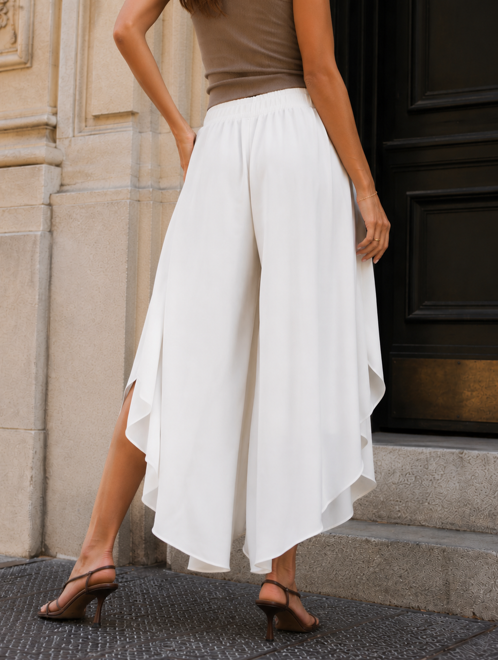 Wide Leg Pants - White