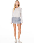 Rhinestone Mini Skirt - Grey