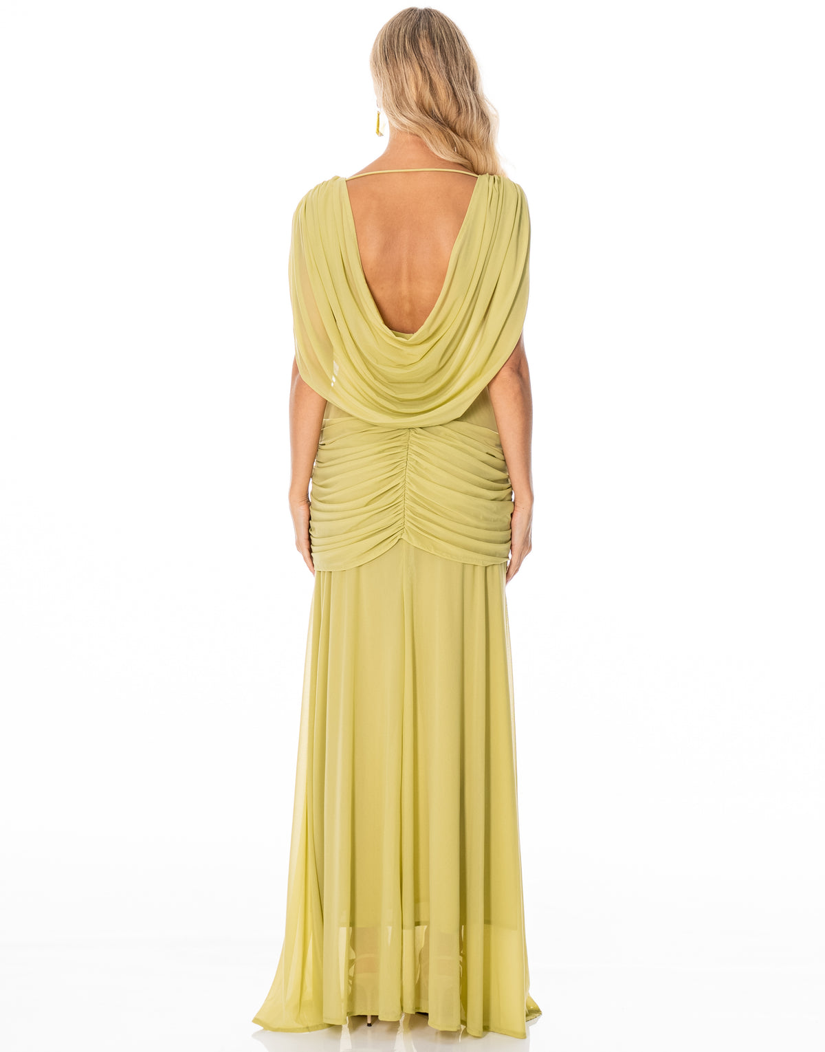 Draped Grecian Maxi Dress - Green