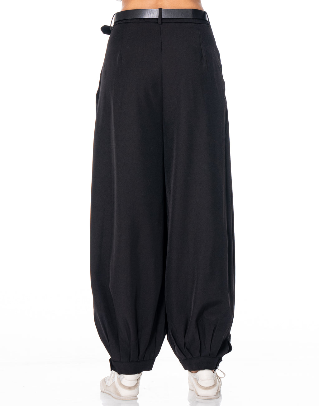Belted Balloon Pants - Black