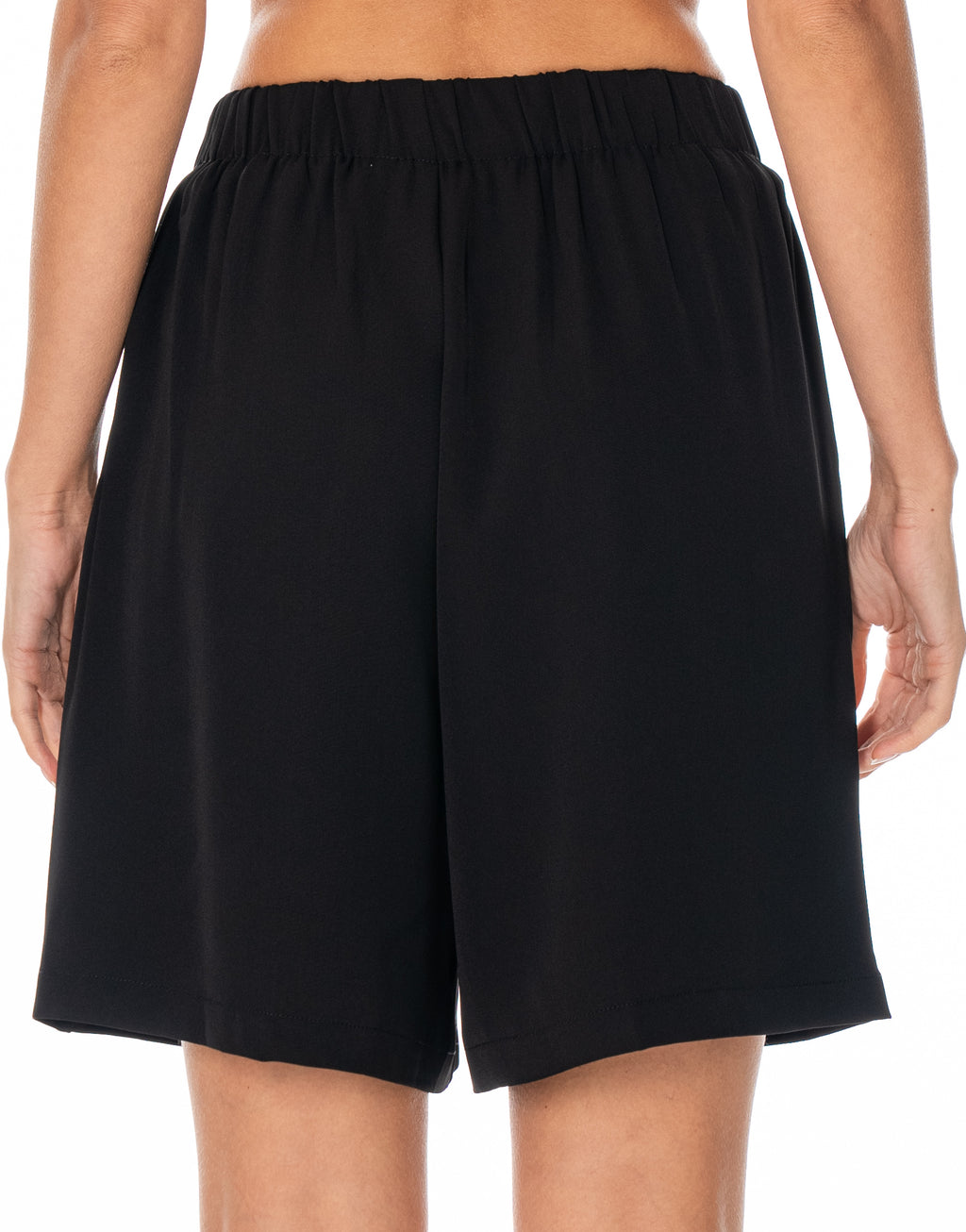 Pleated Bermuda Shorts - Black