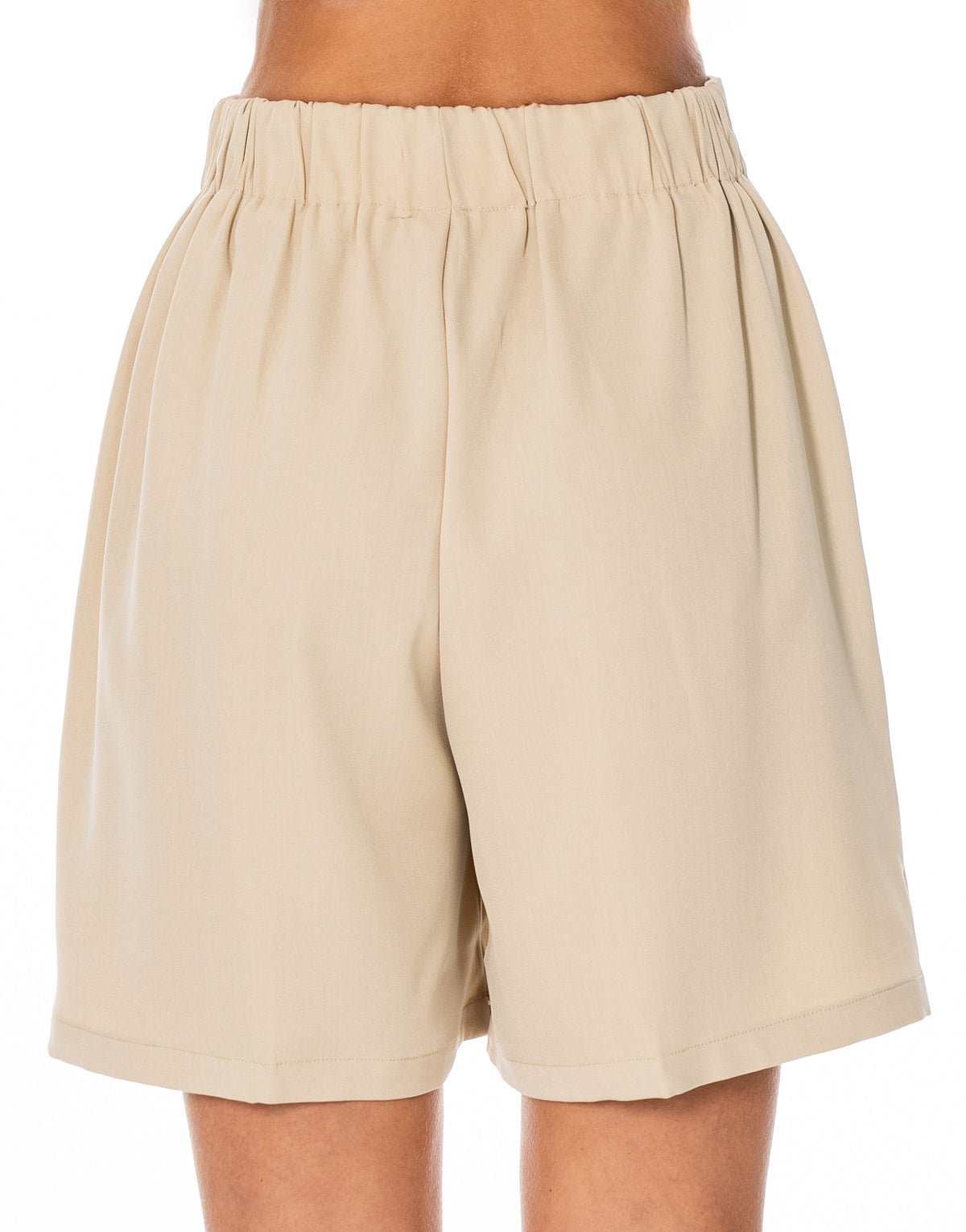 Pleated Bermuda Shorts - Coffee