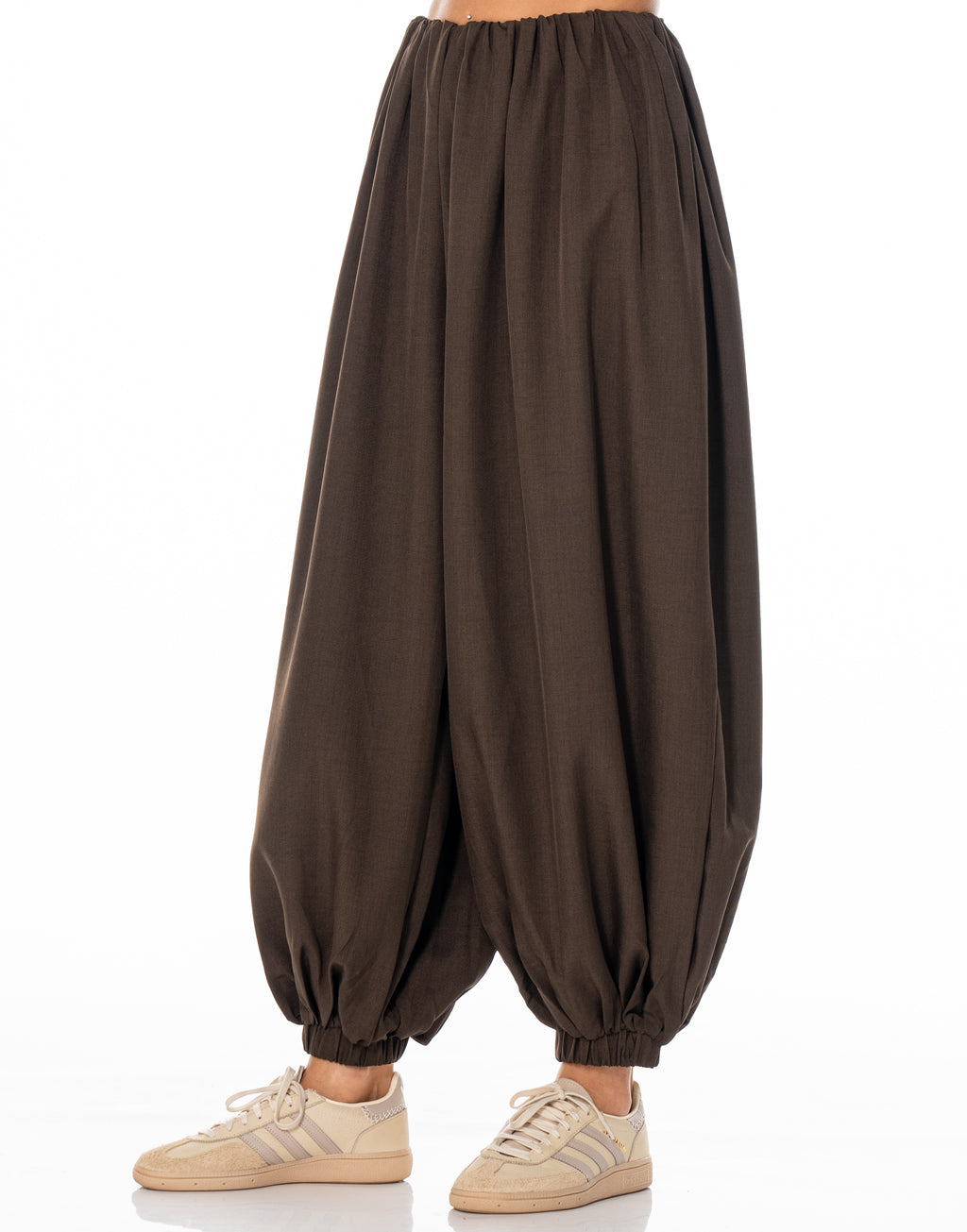 Gathered Balloon Pants - Coffee