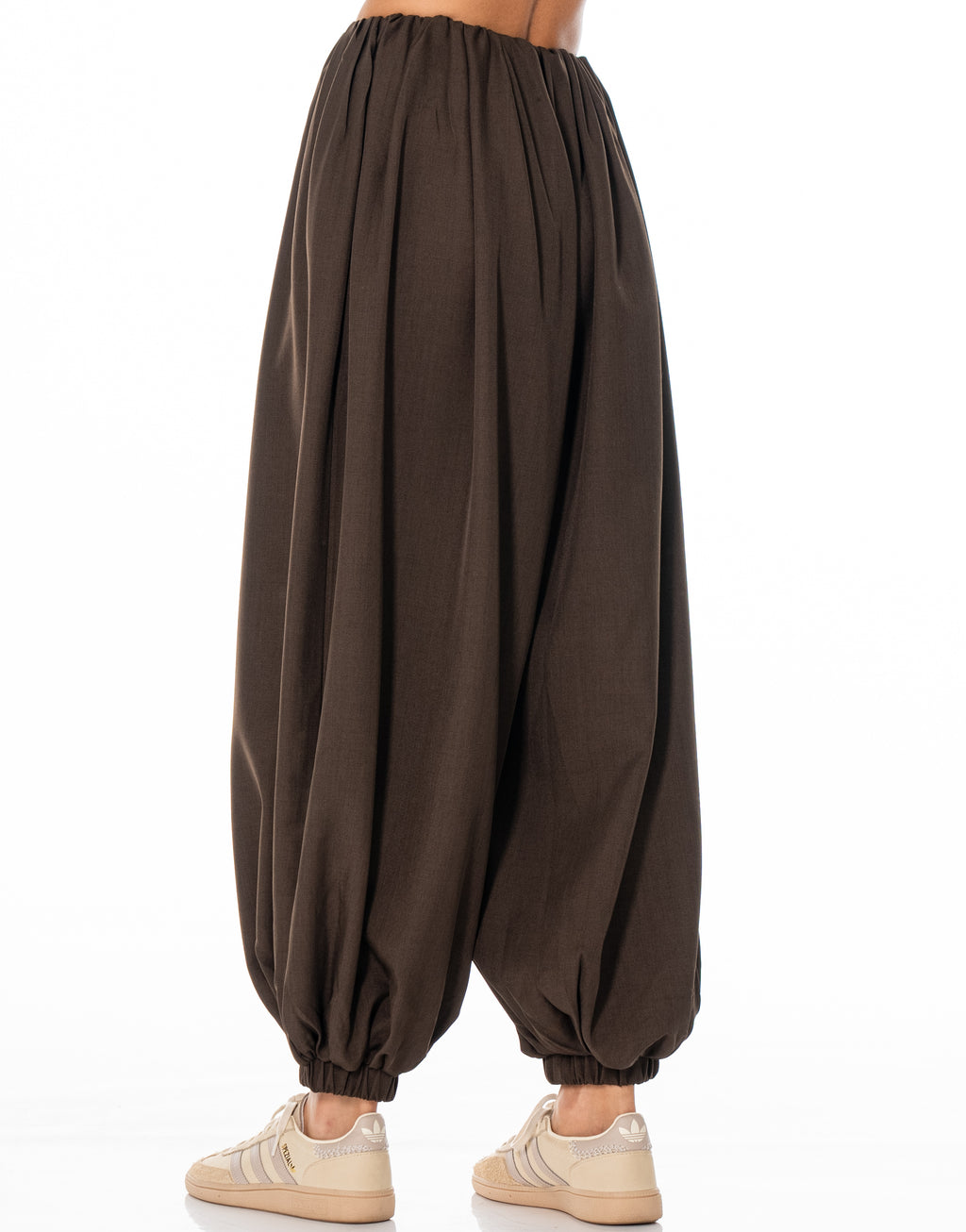 Gathered Balloon Pants - Coffee