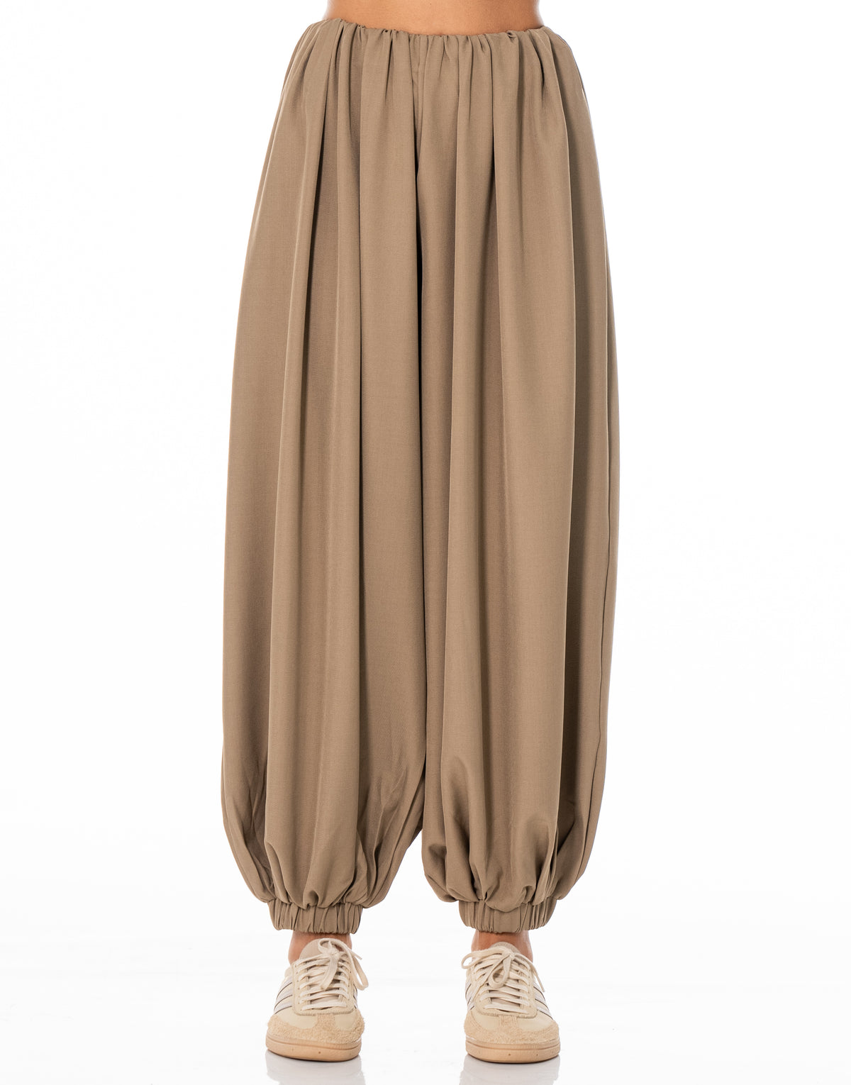 Gathered Balloon Pants - Khaki