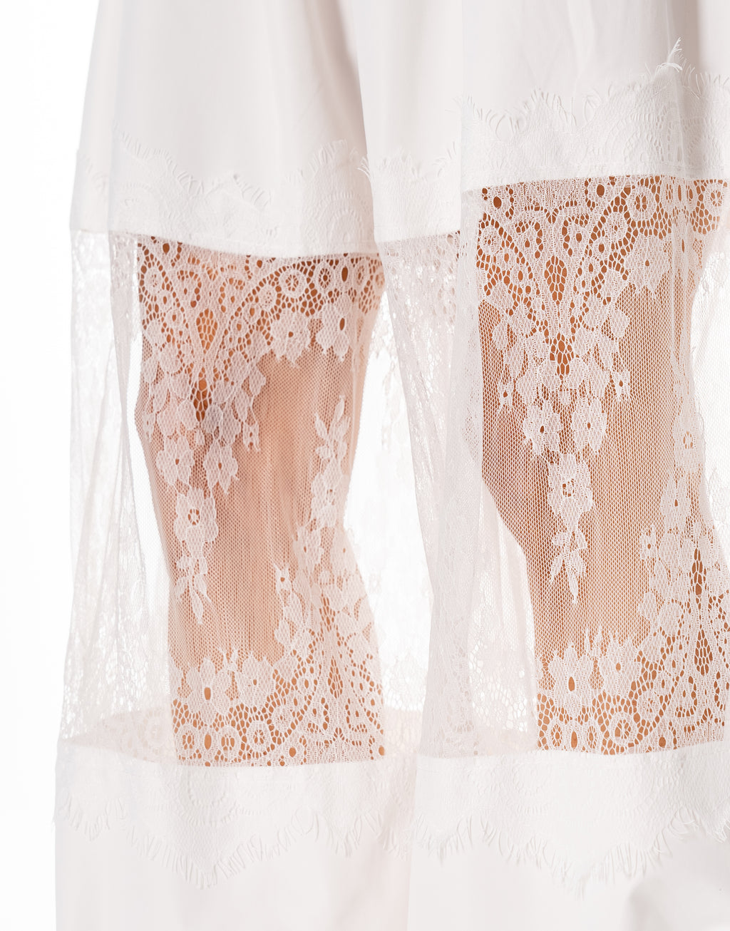Lace Balloon Pant - White