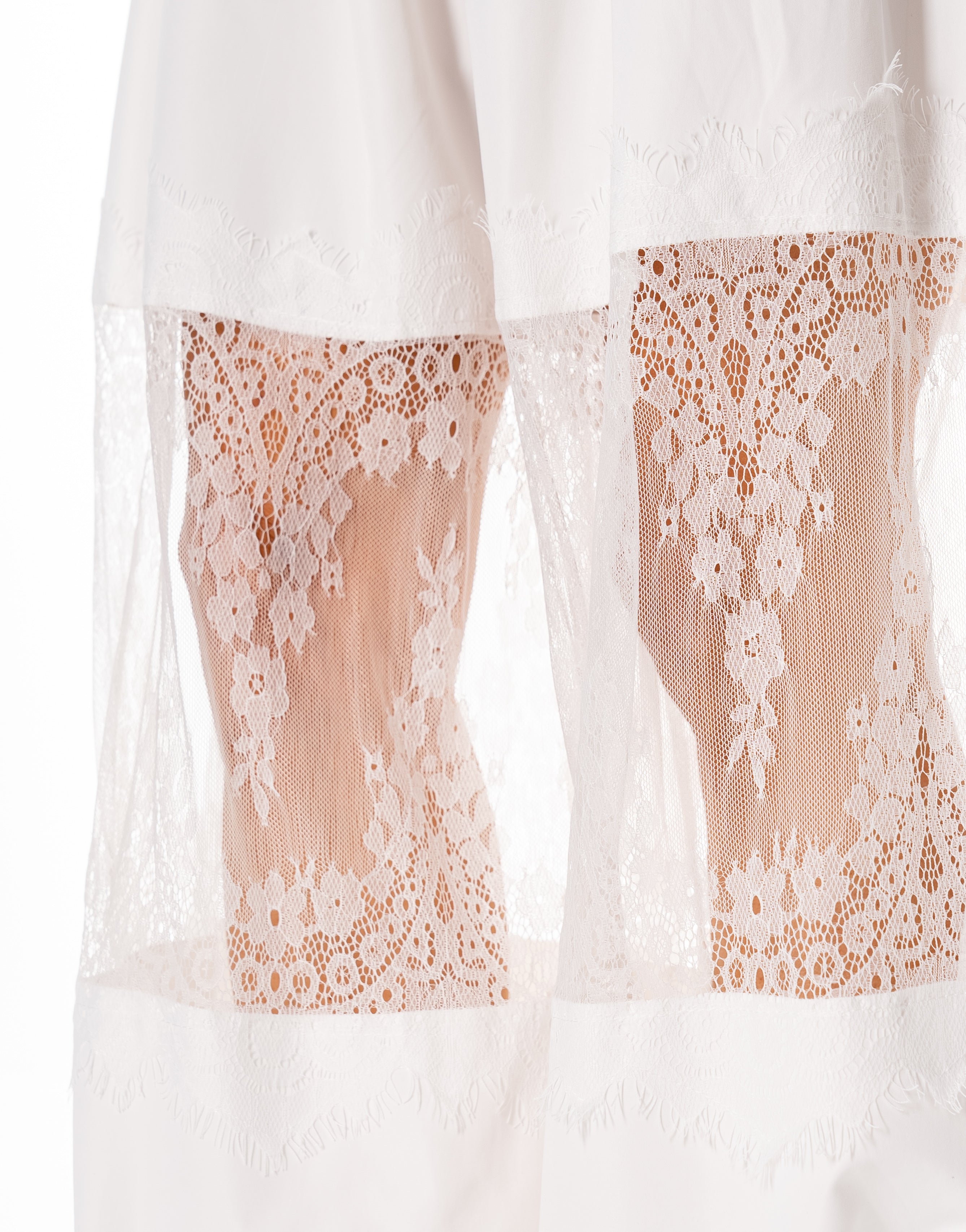 Lace Balloon Pant - White