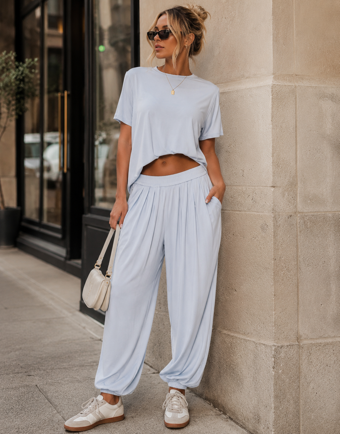 Loungewear Top And Pant Set - Blue