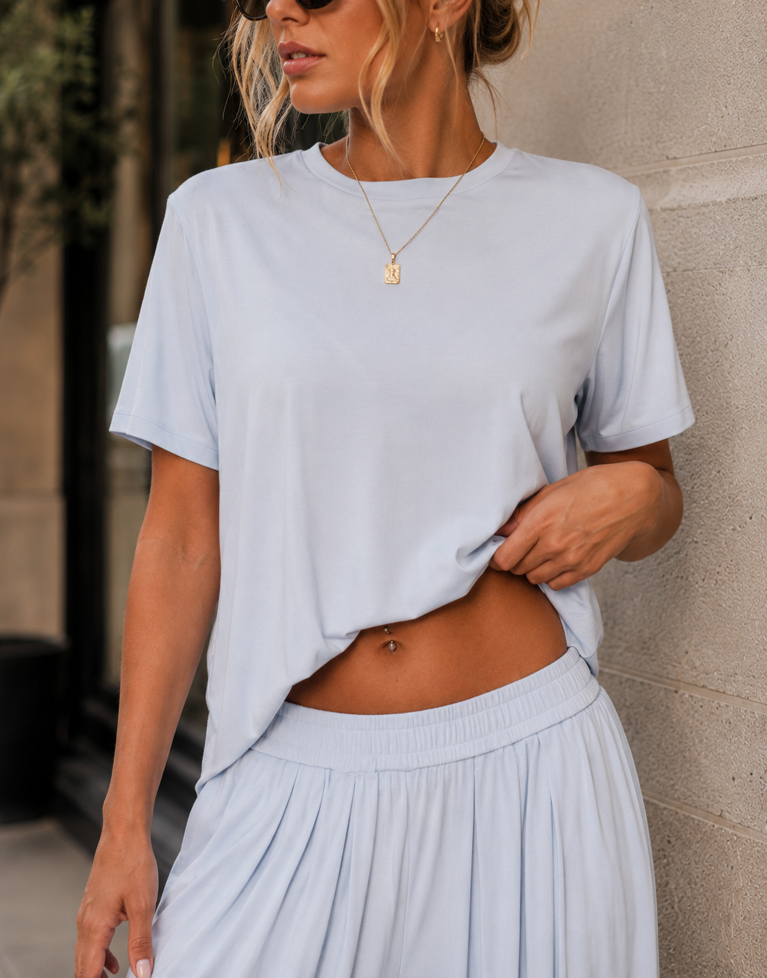 Loungewear Top And Pant Set - Blue