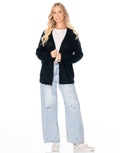 Open Front Knit Cardigan - Black