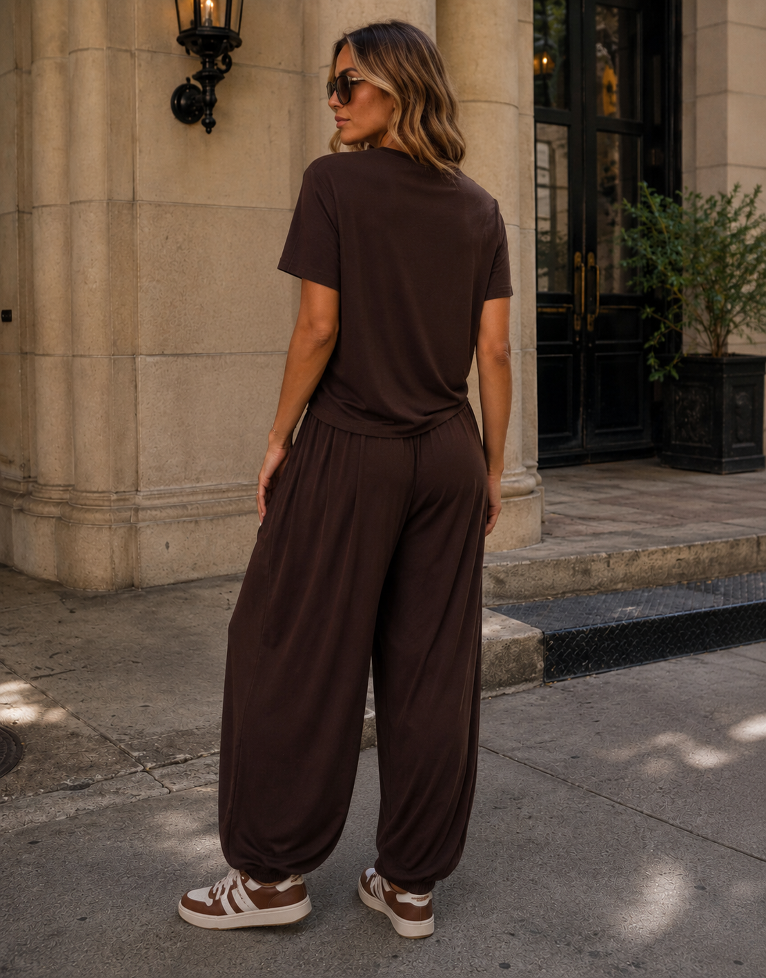Loungewear Top And Pant Set - Brown
