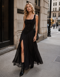 Sleeveless Full Length Evening Gown - Black