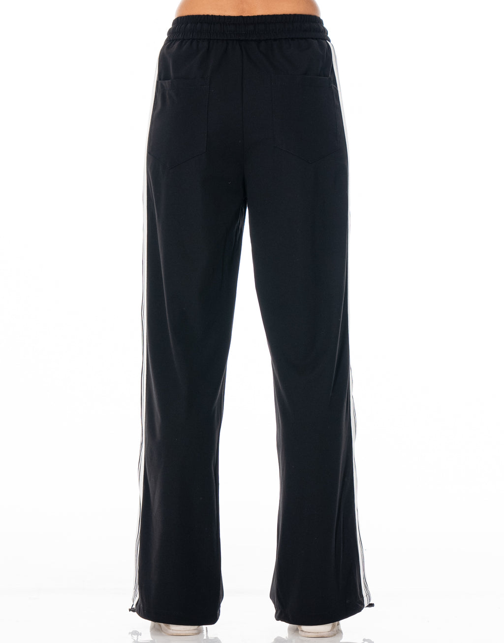 Side Stripe Track Pants - Black