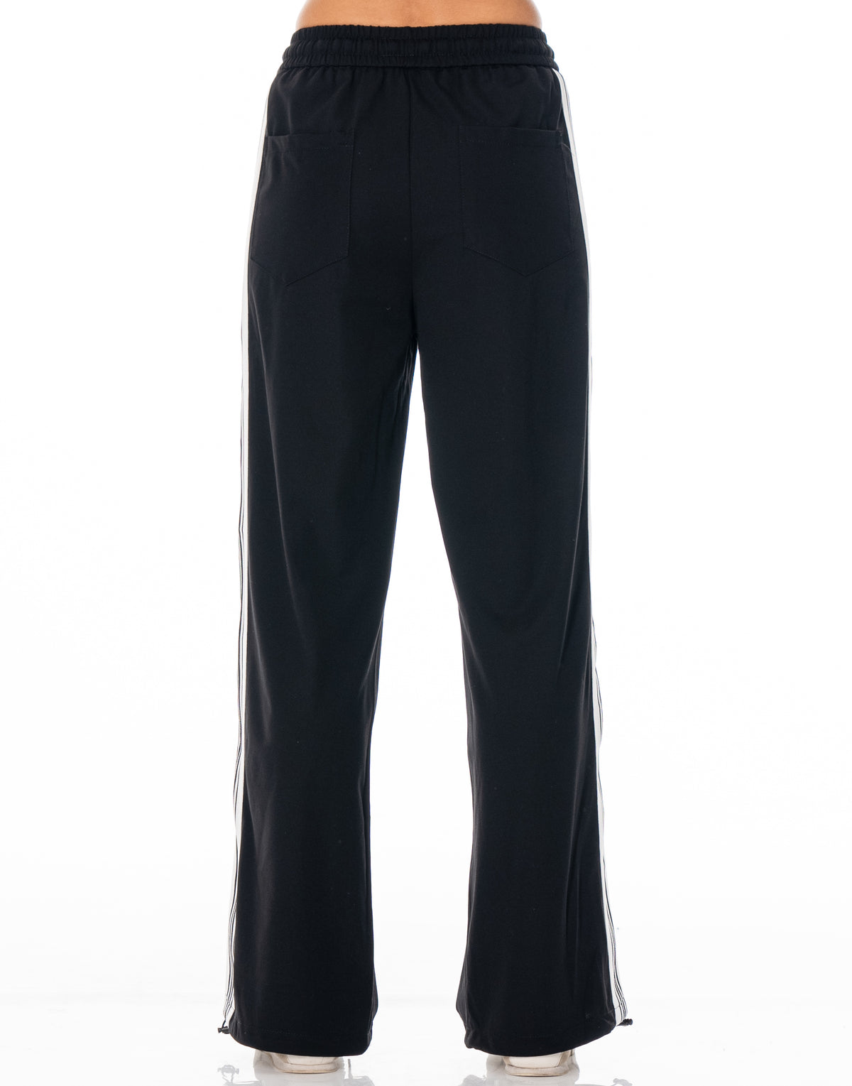Side Stripe Track Pants - Black