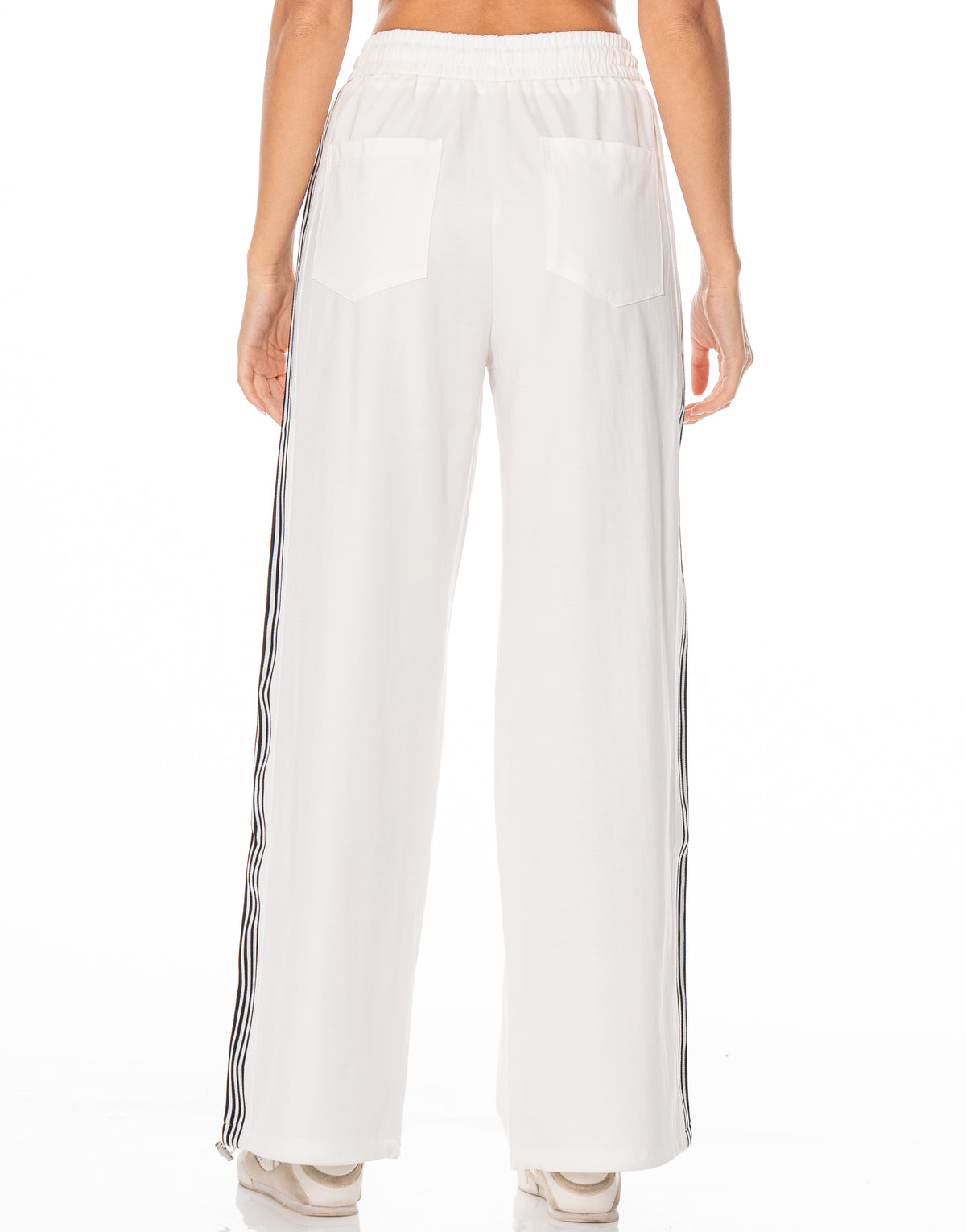 Side Stripe Track Pants - White