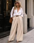 Linen Belted Balloon Pant - Apricot