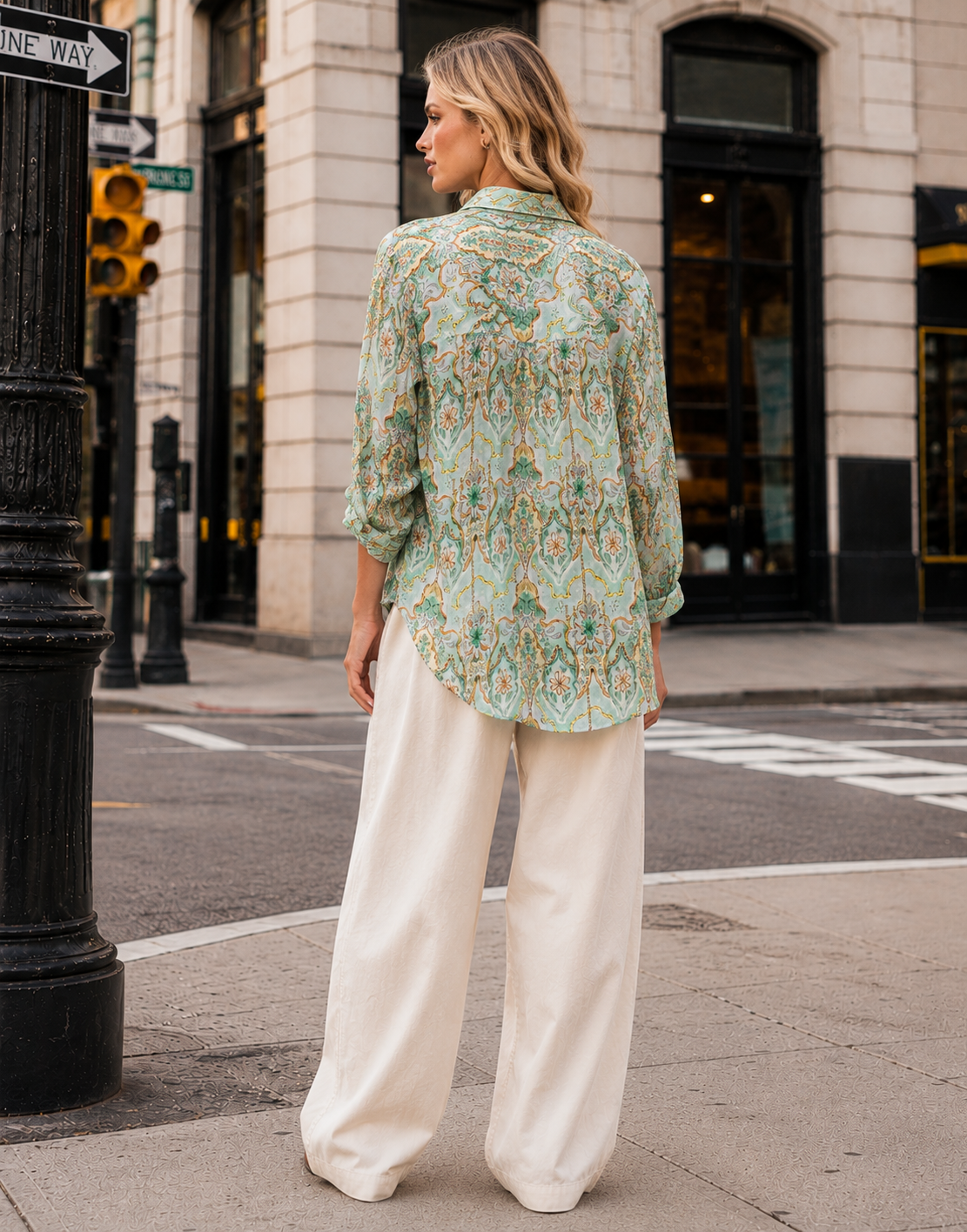 Paisley Printed Button-Down Shirt - Green