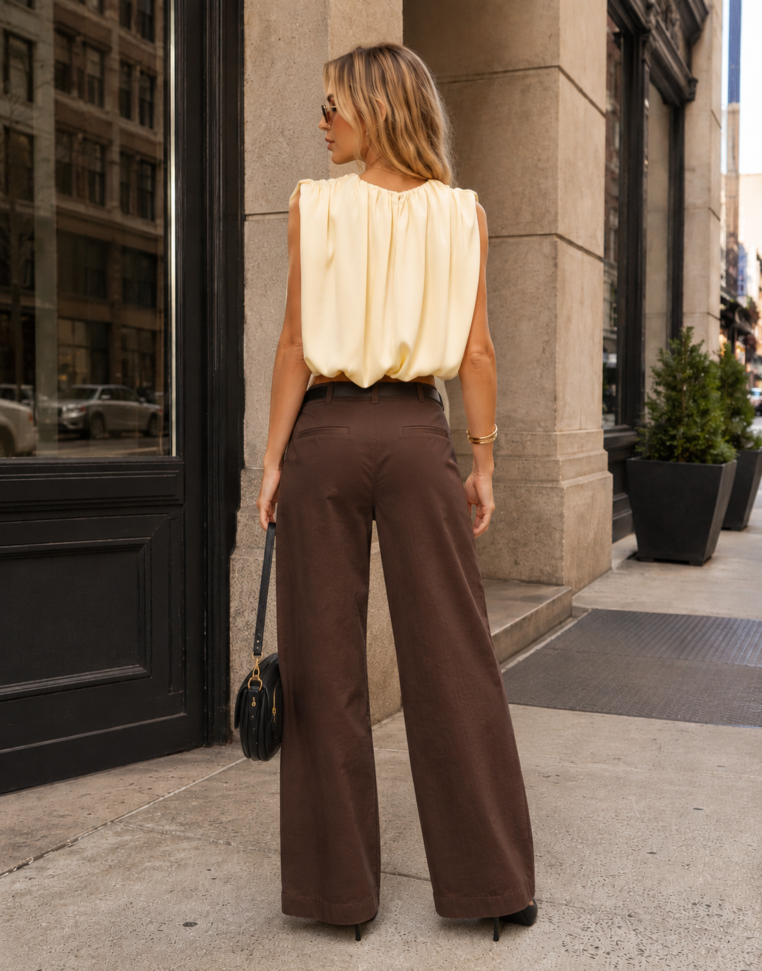 Bubble Hem Blouse - Yellow