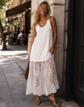 Lace-Trim Cami Dress - White