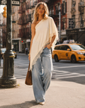 Asymmetric Lace-Trim Tank - Yellow