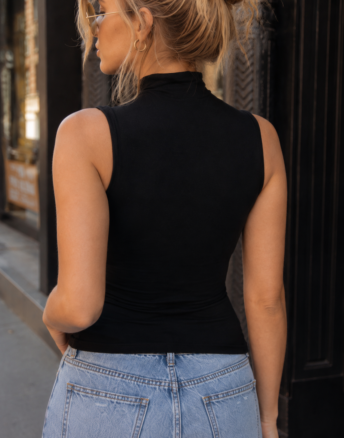 Sleeveless Knit Top - Black