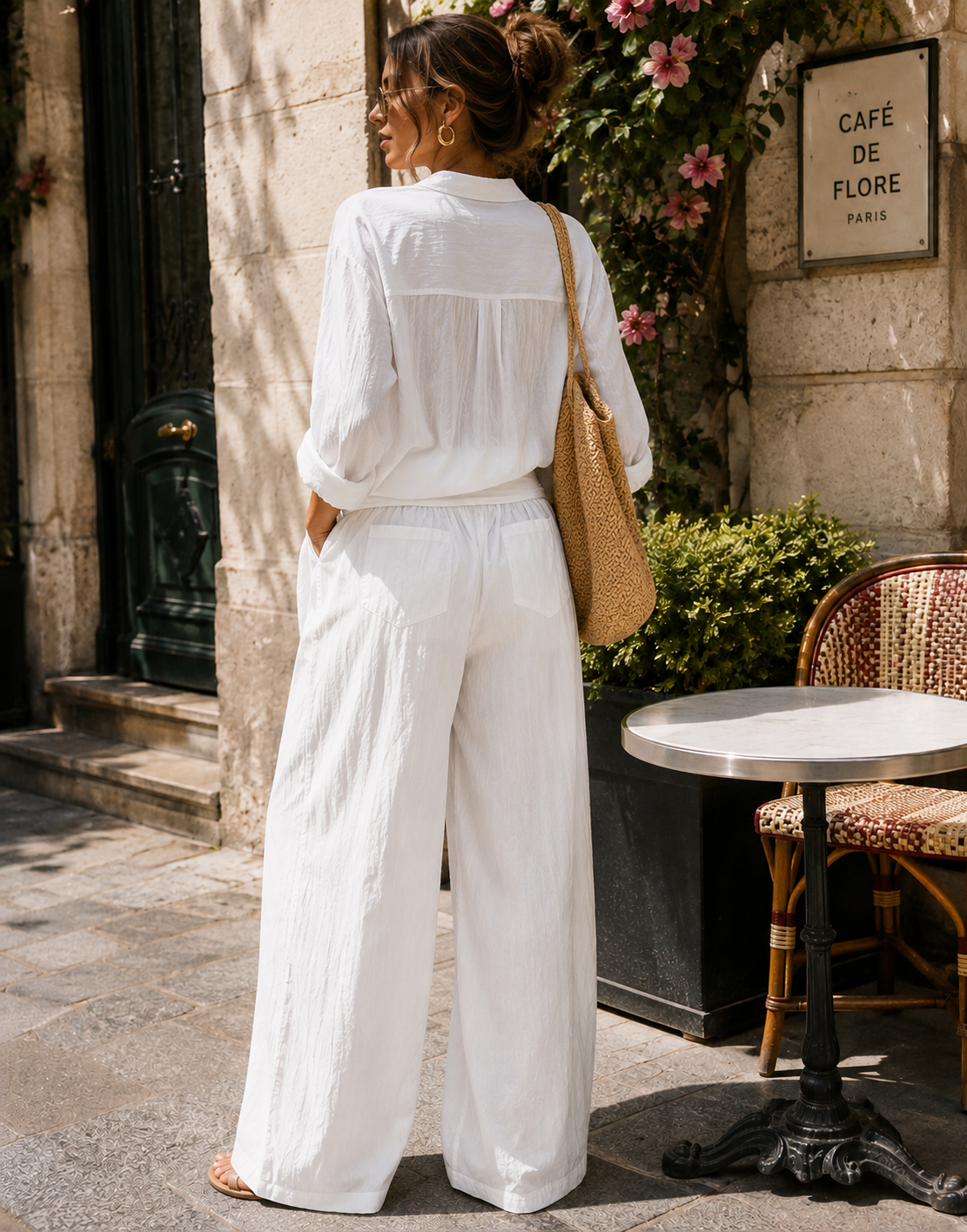 Wide-Leg Balloon Pant - White