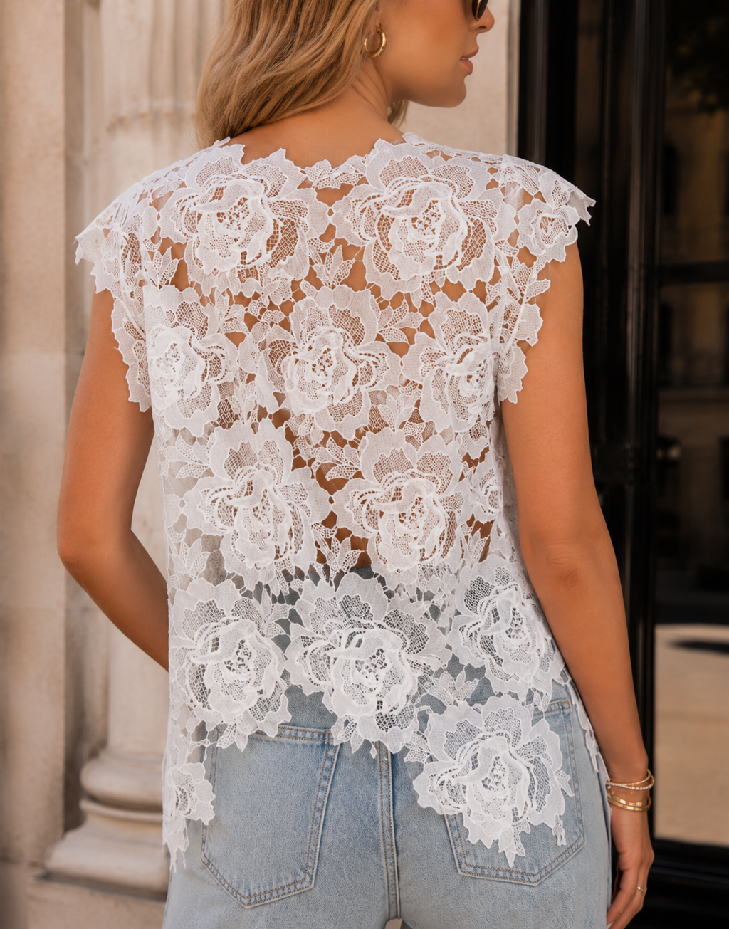 Crochet Lace Top - White