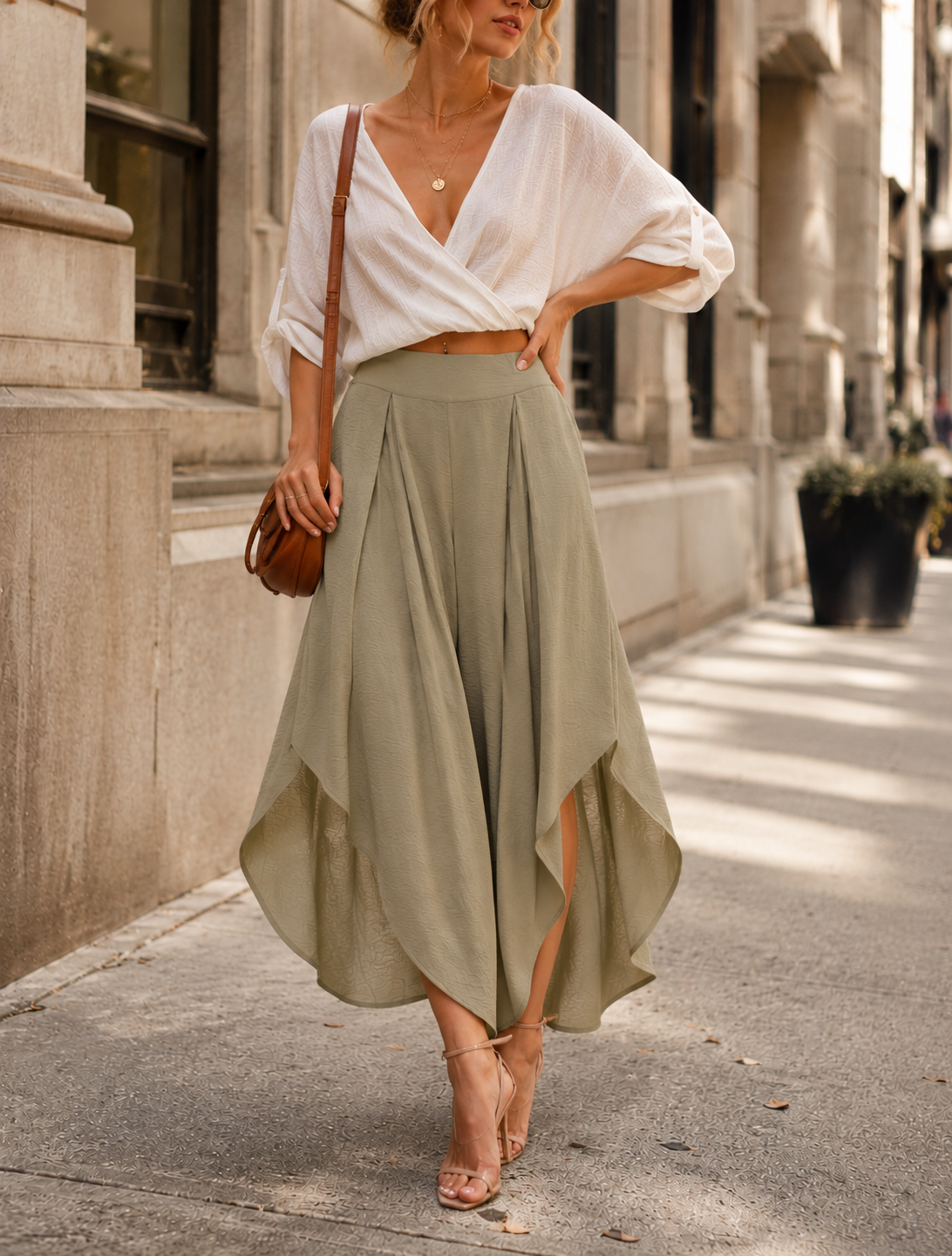 Wide Leg Pants - Green