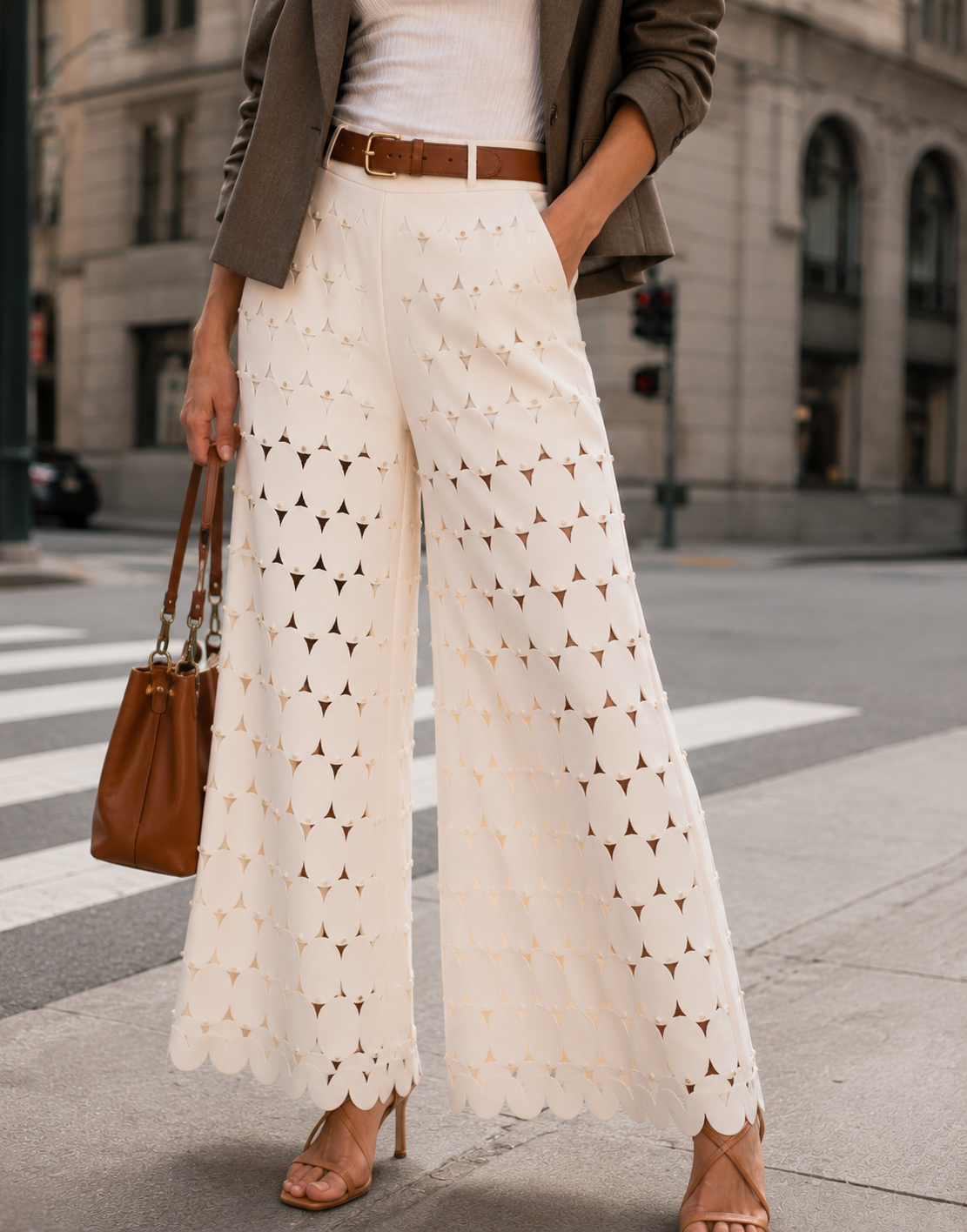 Peplum Strapless Top - Beige