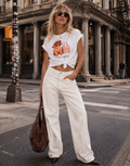 Graphic Dog Print Tie Tee - White