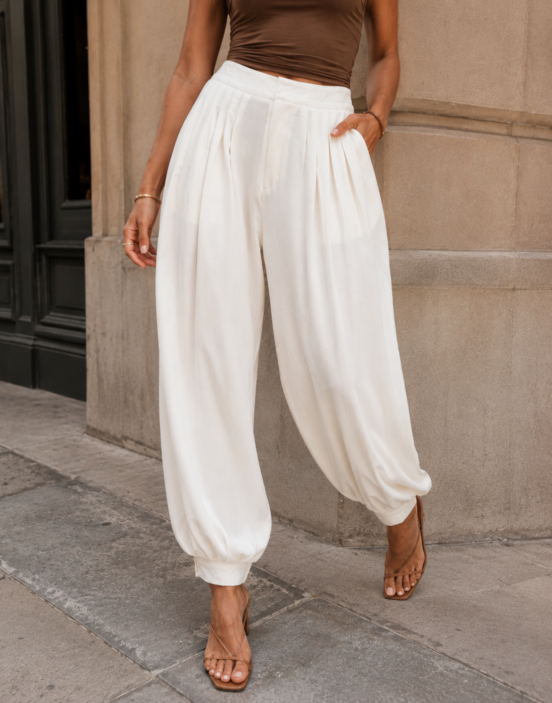 Balloon Harem Pant - Apricot