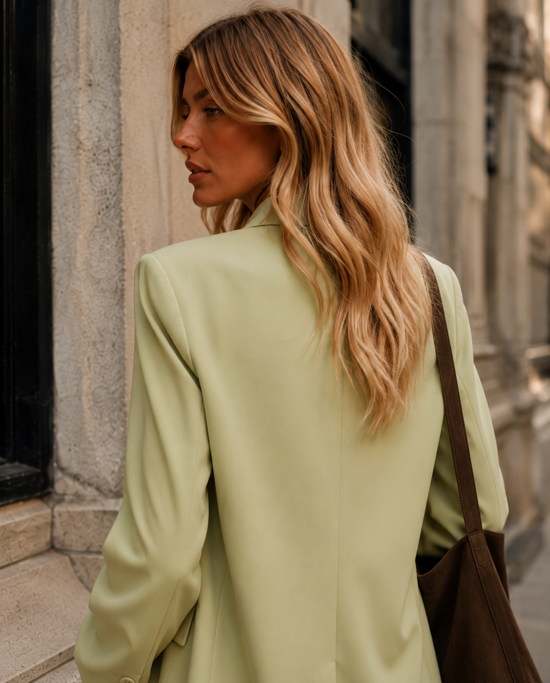 Asymmetrical Blazer - Green
