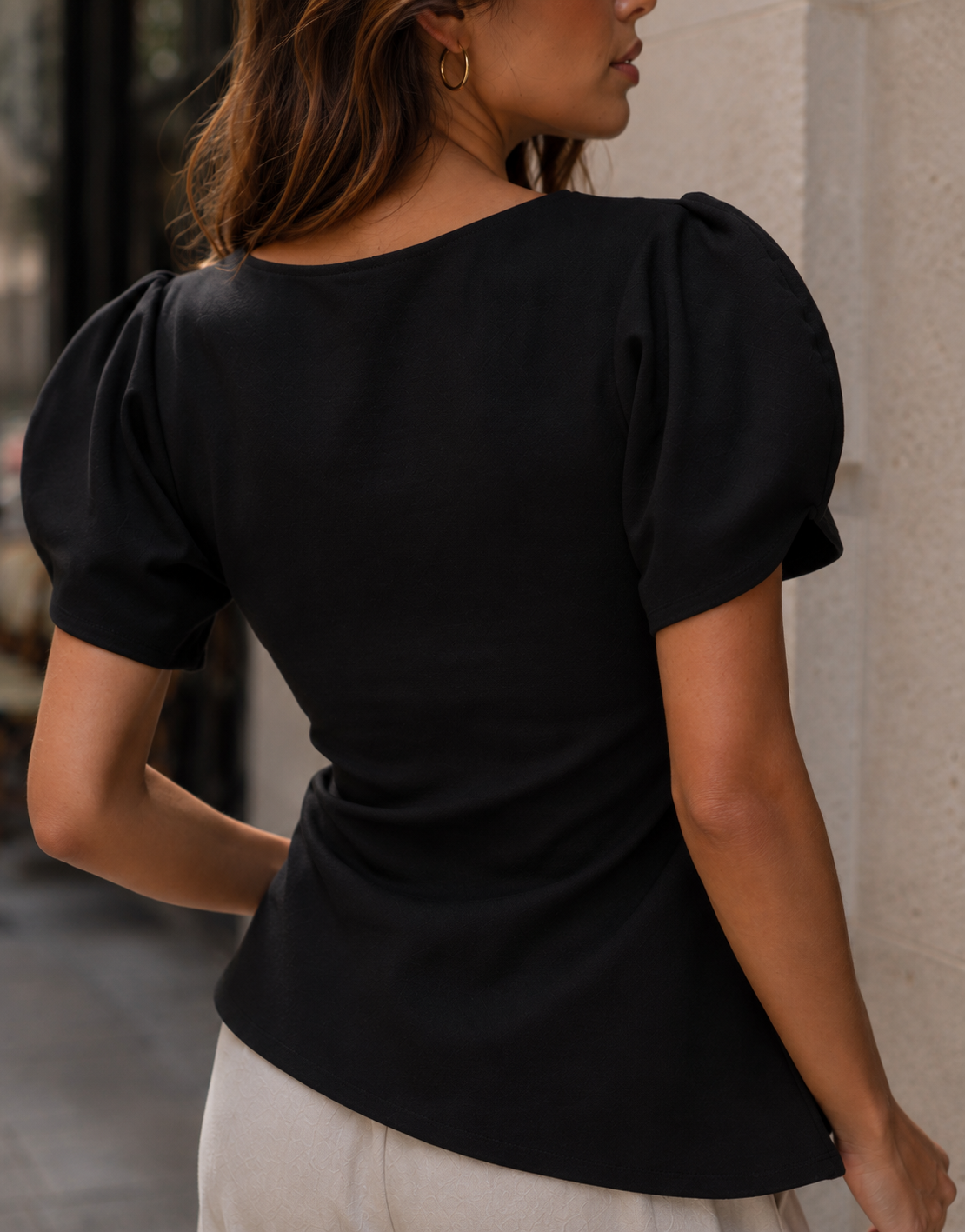 Asymmetrical Knit Top - Black
