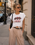 Tie-Front Graphic Tee - White