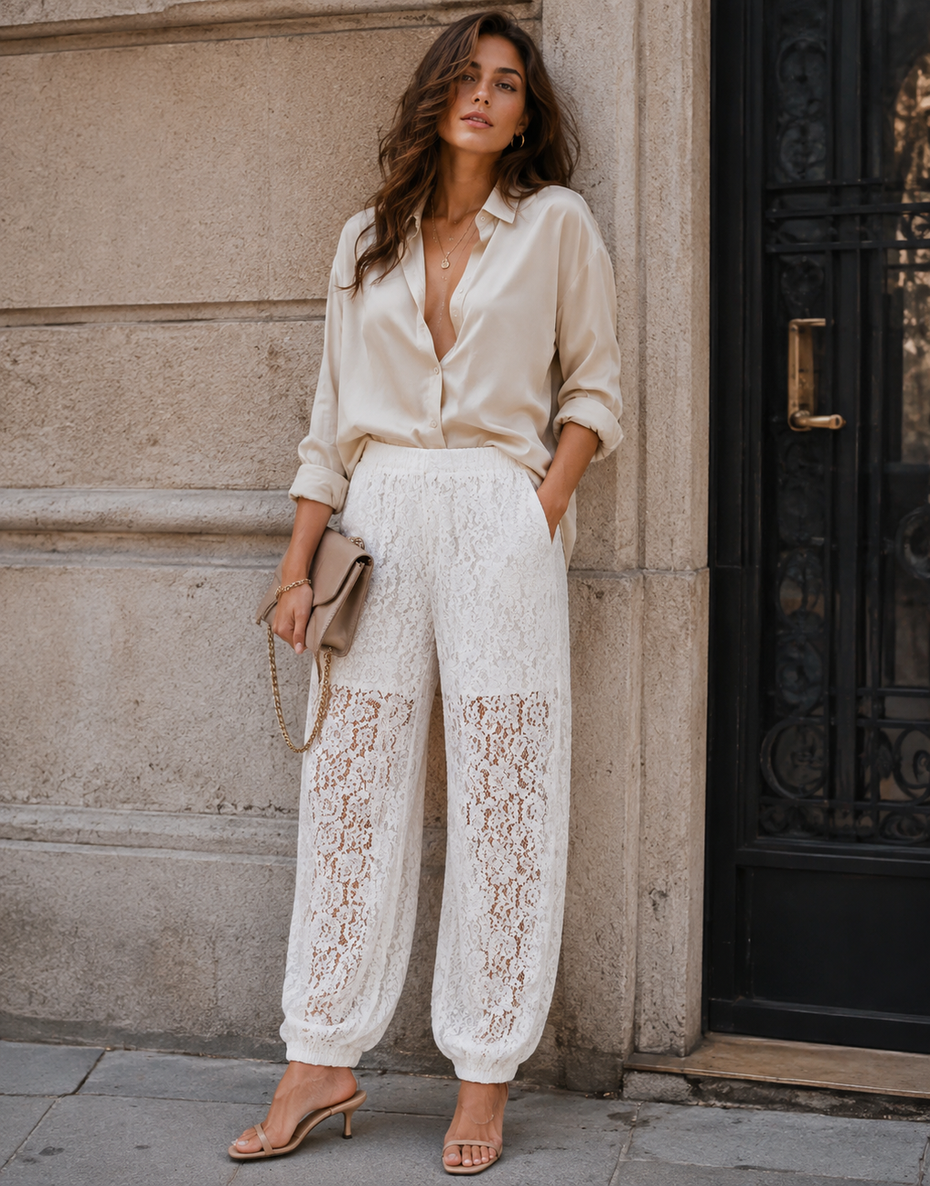 Sheer Balloon Pant - Apricot