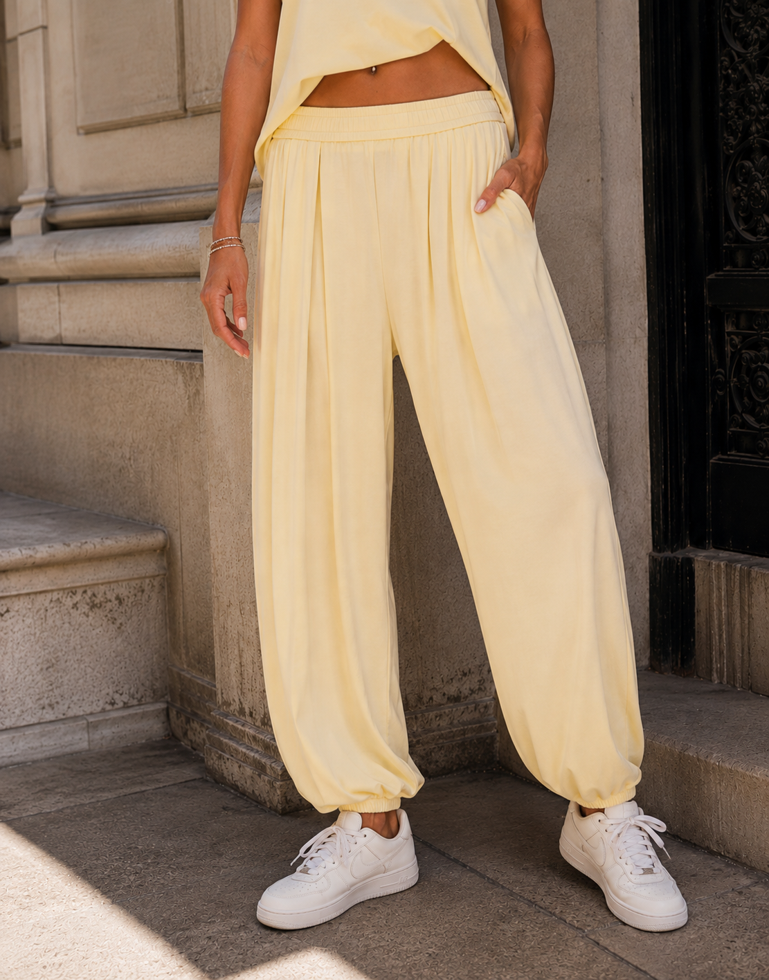 Loungewear Top And Pant Set - Yellow