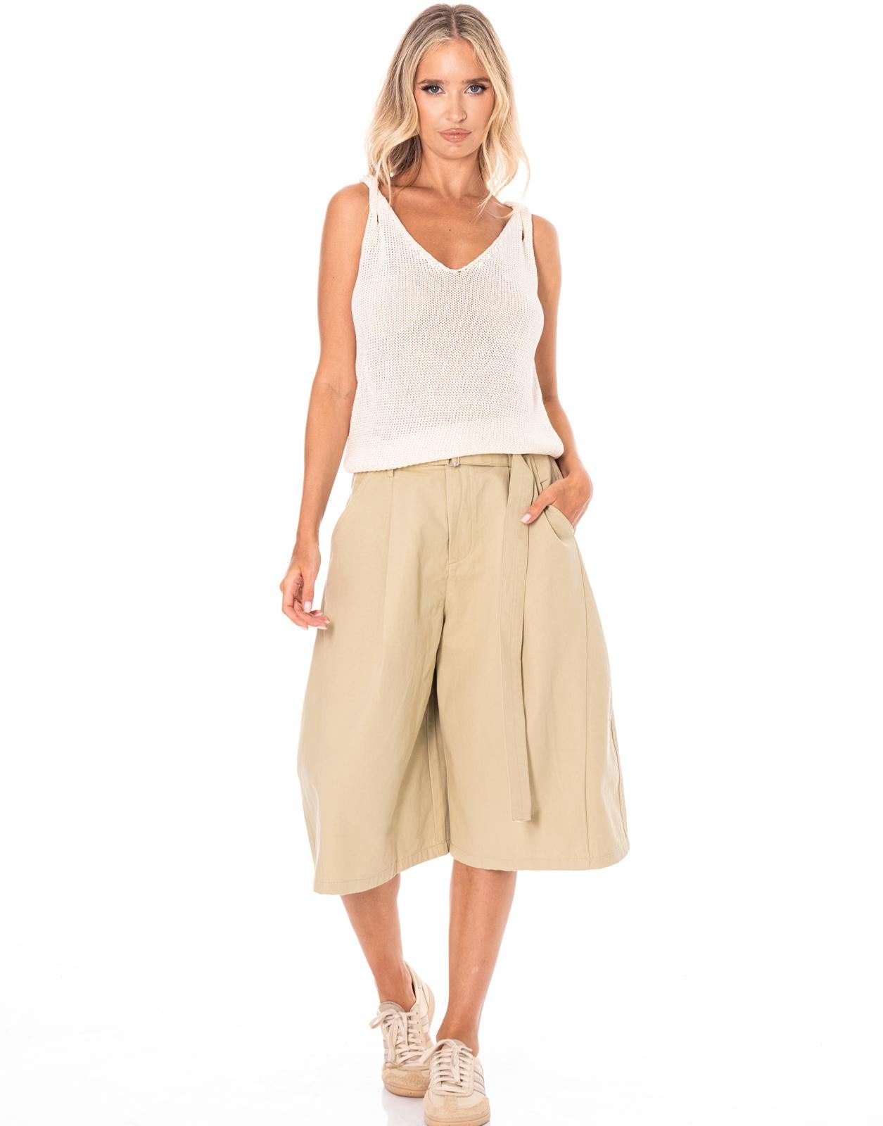 Overall Pinafore Dress - Beige
