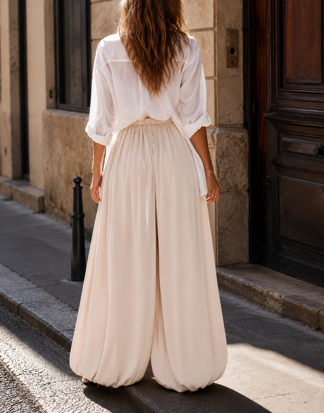 Flowy Wide-Leg Pant - Apricot