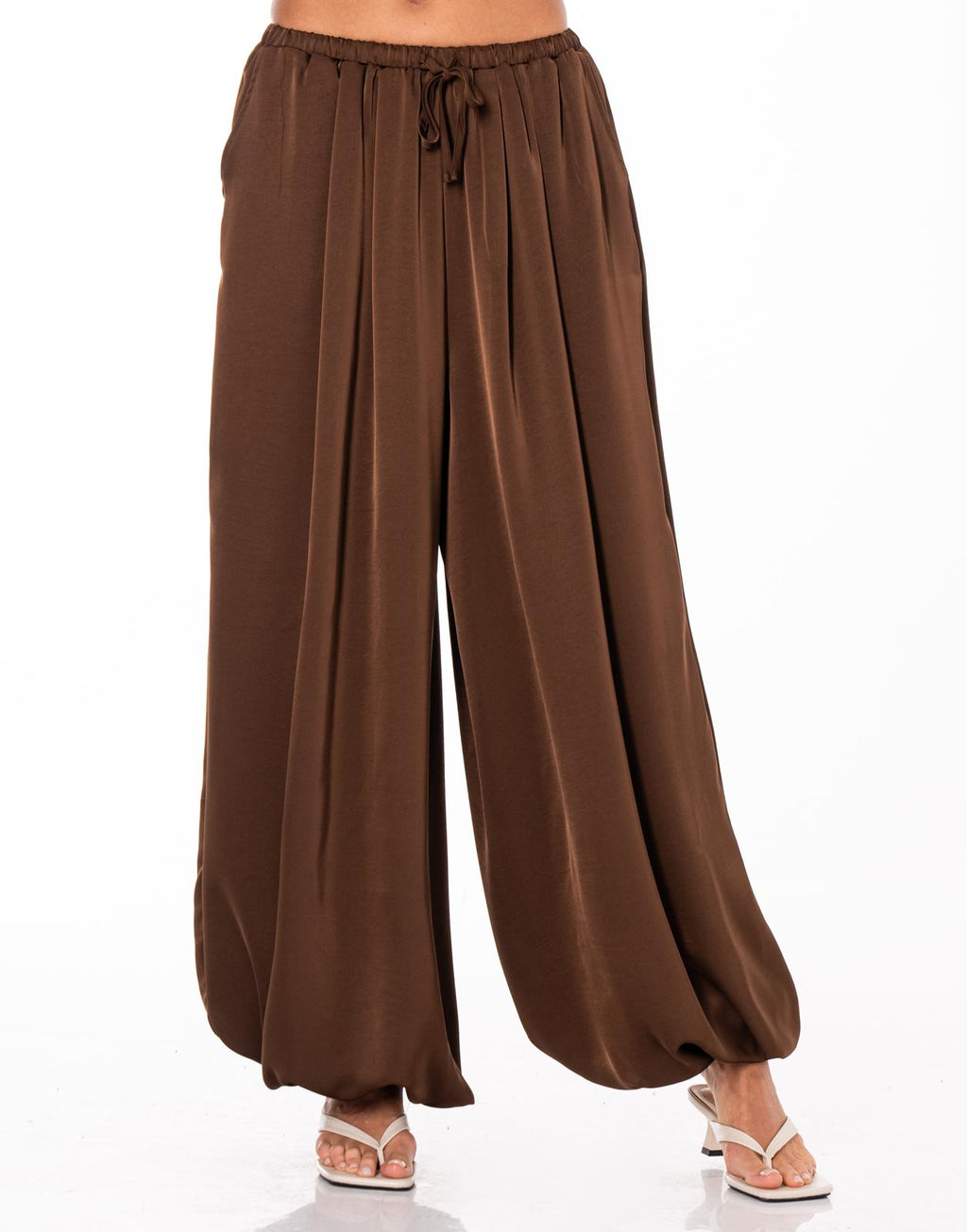 Flowy Wide-Leg Pant - Brown