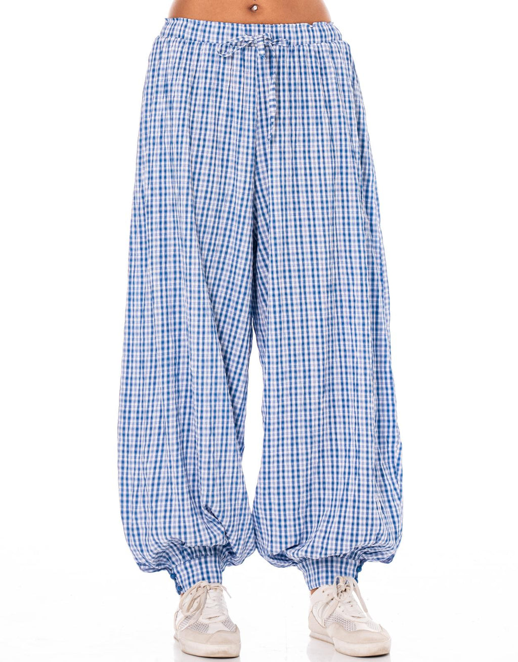 Pleated Wide-Leg Pant - Blue