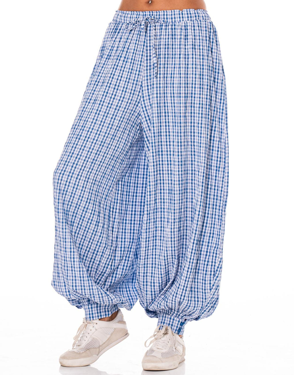Pleated Wide-Leg Pant - Blue