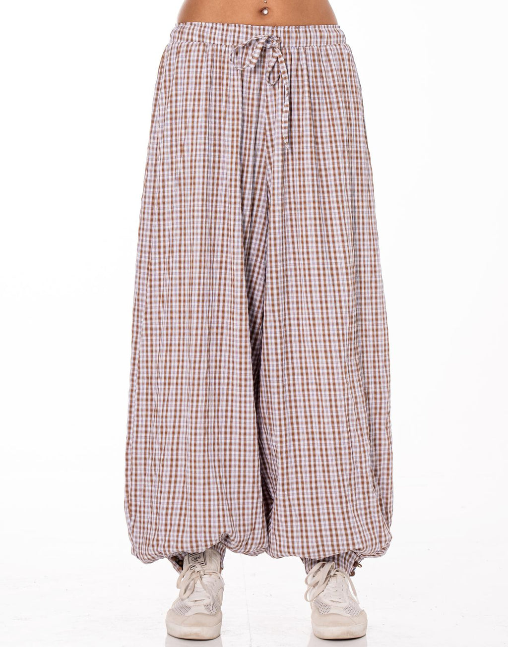 Pleated Wide-Leg Pant - Brown